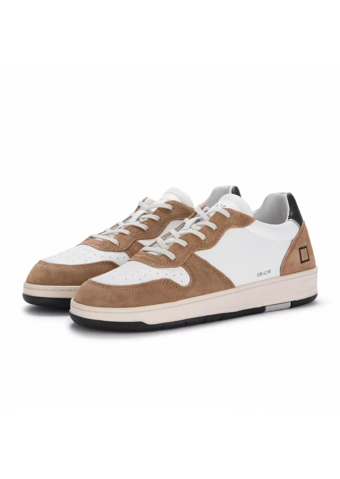 D.A.T.E. | SNEAKERS COURT IN PELLE MARRONE BIANCO