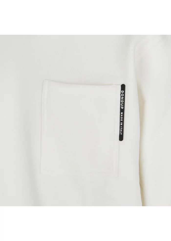 DONDUP | FELPA CON TASCHINO SUL PETTO BIANCO