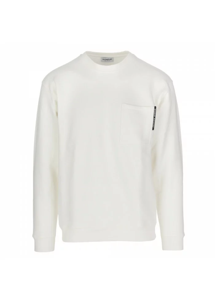 DONDUP | FELPA CON TASCHINO SUL PETTO BIANCO