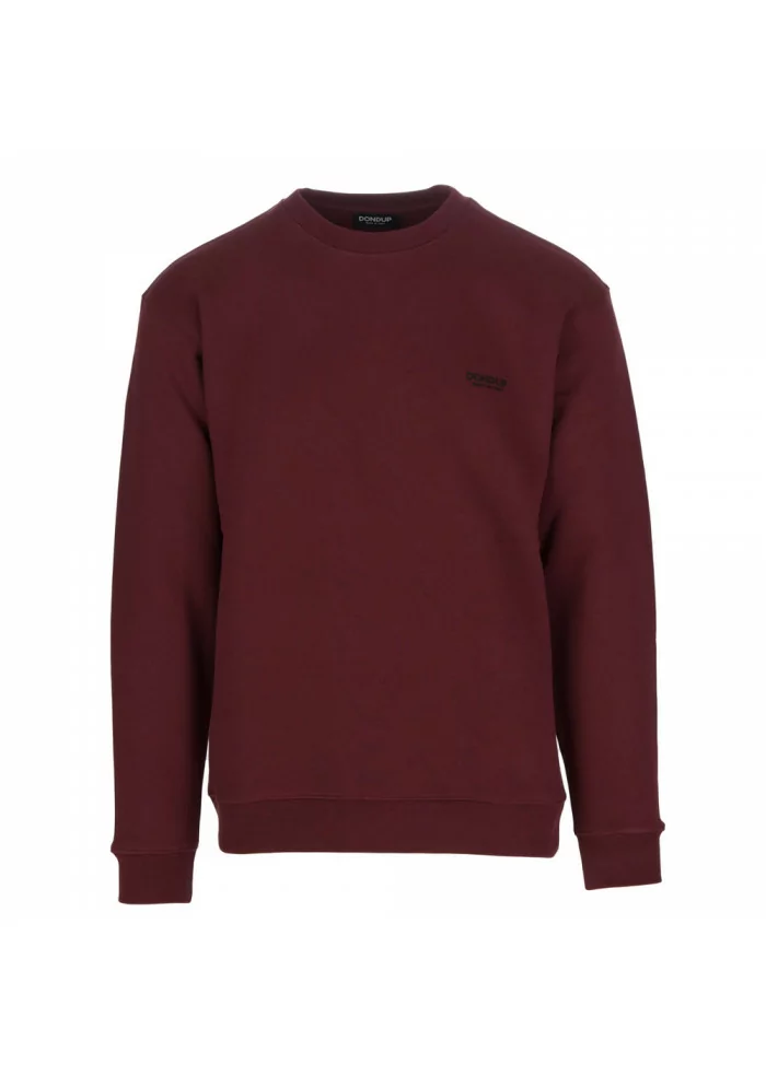 DONDUP | FELPA GIROCOLLO COTONE BORDEAUX