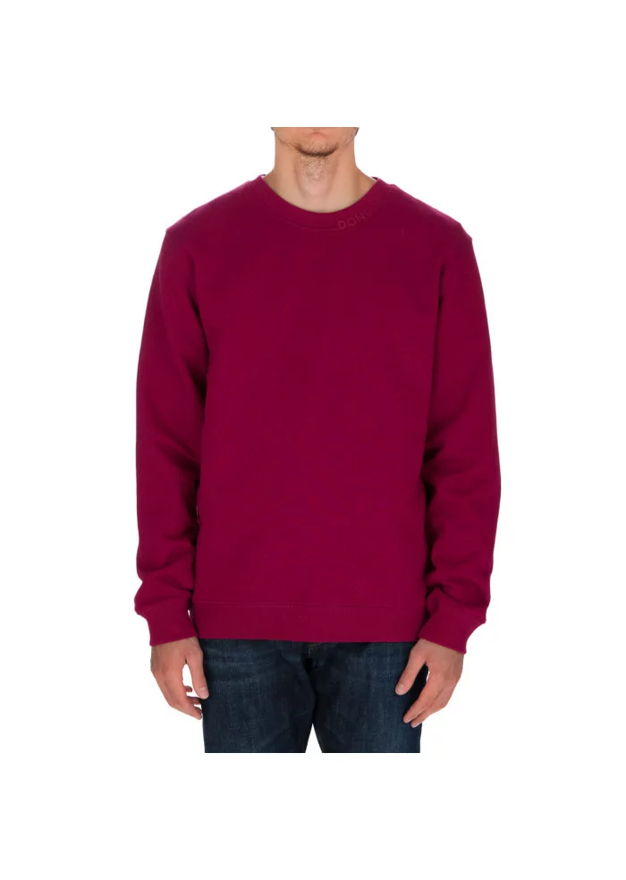 DONDUP | FELPA LOGO GIROCOLLO COTONE MAGENTA