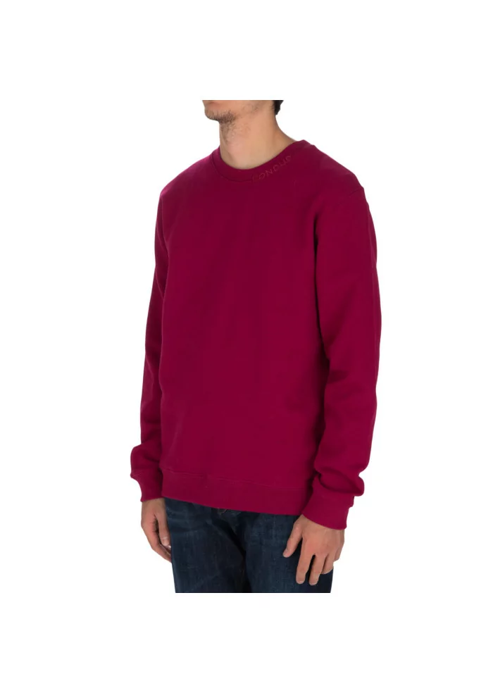 DONDUP | FELPA LOGO GIROCOLLO COTONE MAGENTA