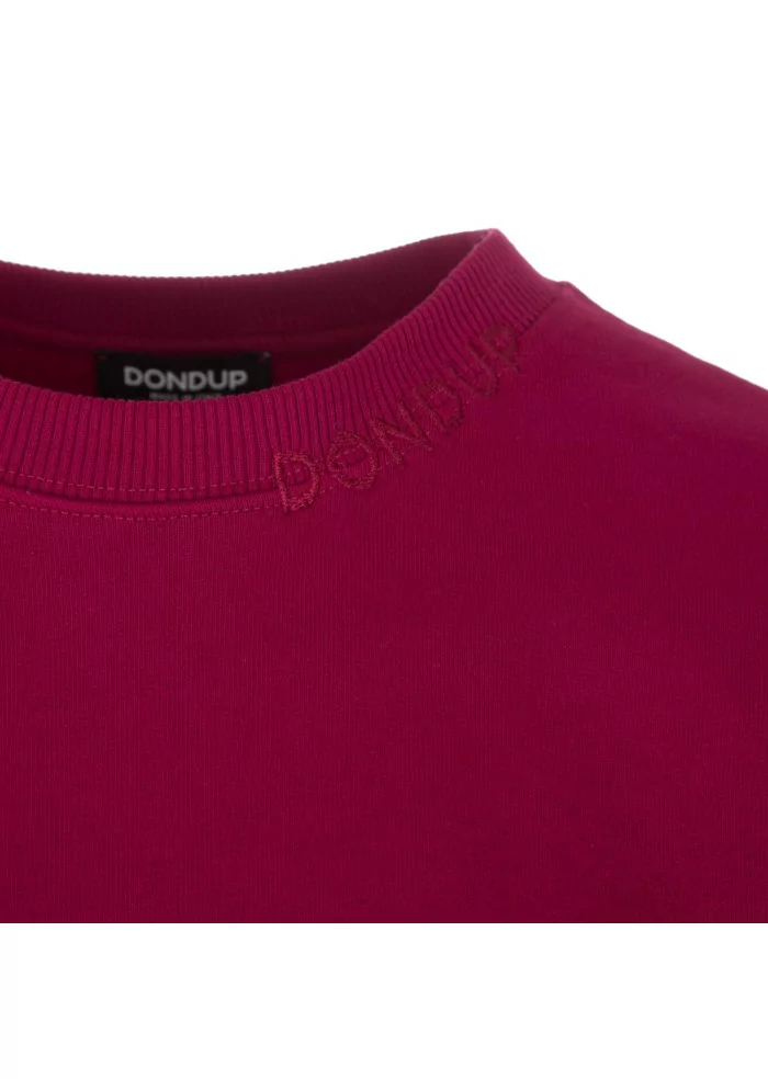 DONDUP | FELPA LOGO GIROCOLLO COTONE MAGENTA