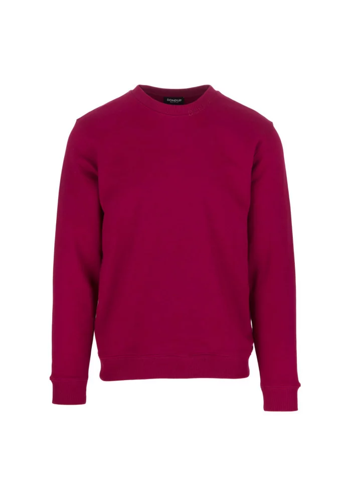 DONDUP | FELPA LOGO GIROCOLLO COTONE MAGENTA