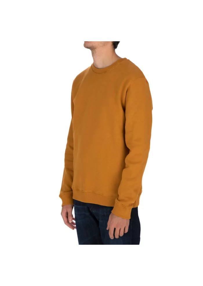 DONDUP | FELPA LOGO GIROCOLLO COTONE OCRA