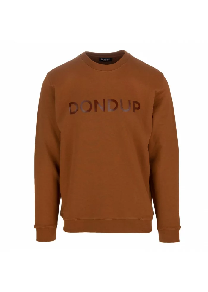 DONDUP | FELPA REGULAR LOGO MARRONE