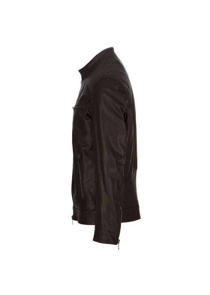 DONDUP | GIACCA IN PELLE CON IMBOTTITURA INTERNA MARRONE