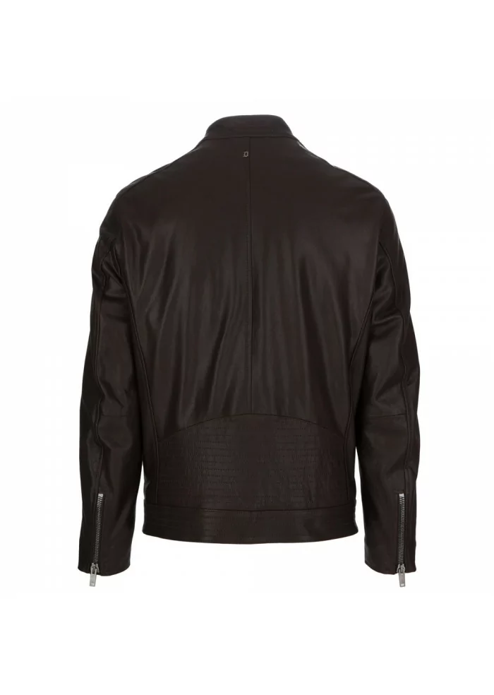 DONDUP | GIACCA IN PELLE CON IMBOTTITURA INTERNA MARRONE