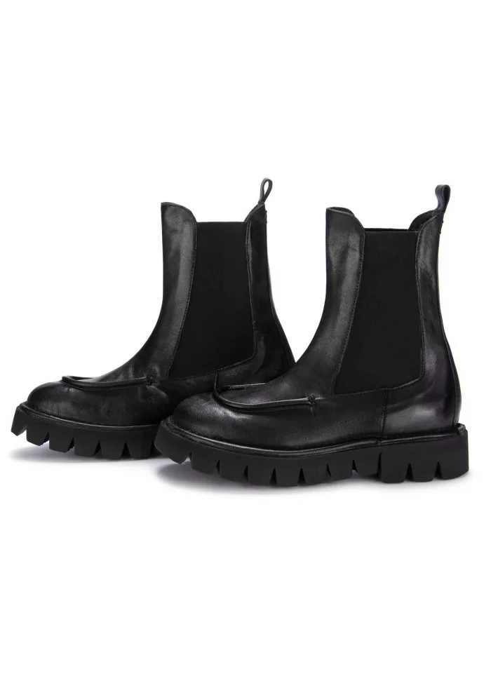 ERNESTO DOLANI | STIVALETTI CHUNKY PELLE NERO