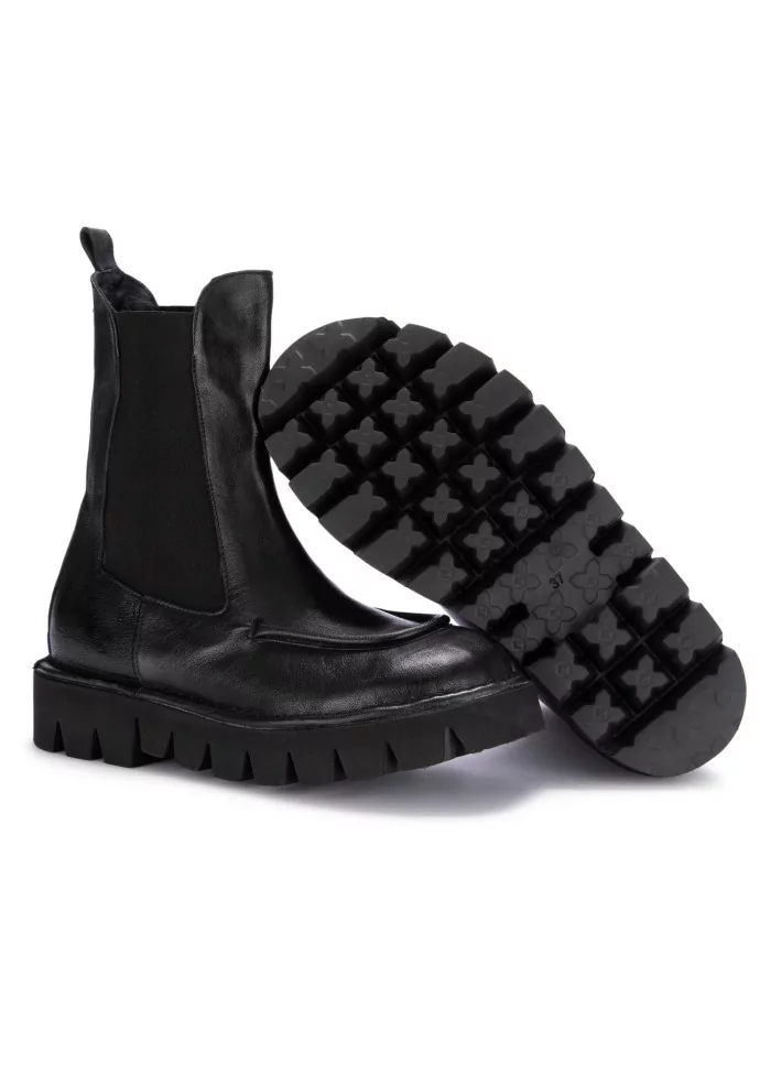 ERNESTO DOLANI | STIVALETTI CHUNKY PELLE NERO