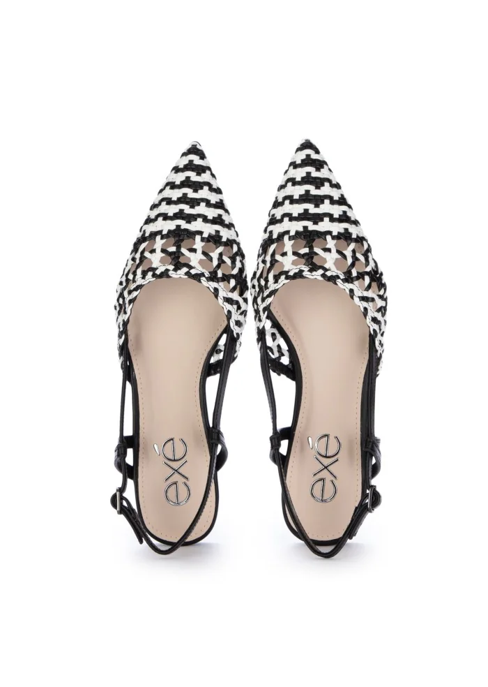 EXE' | SLINGBACK MIAMI INTRECCI BIANCO NERO