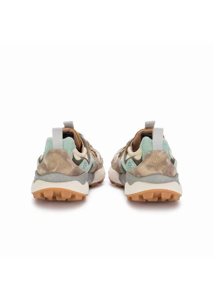 FLOWER MOUNTAIN | SNEAKERS YAMANO 3 PELLE BEIGE AZZURRO