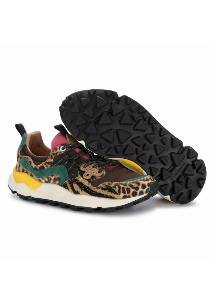 FLOWER MOUNTAIN | SNEAKERS YAMANO 3 PONY HAIR MARRONE MULTICOLORE