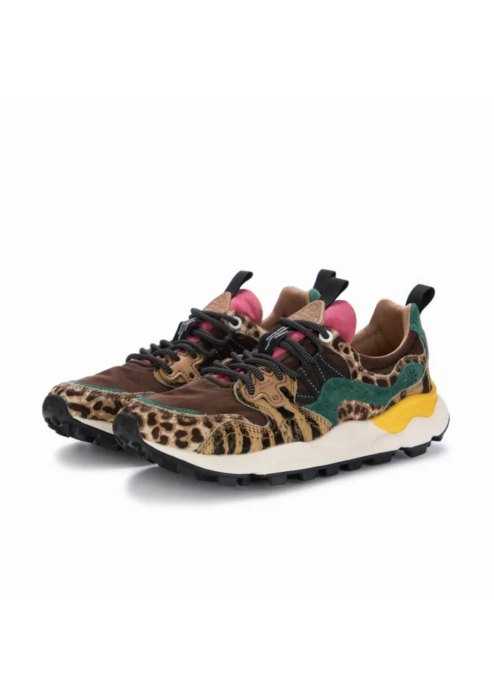 FLOWER MOUNTAIN | SNEAKERS YAMANO 3 PONY HAIR MARRONE MULTICOLORE