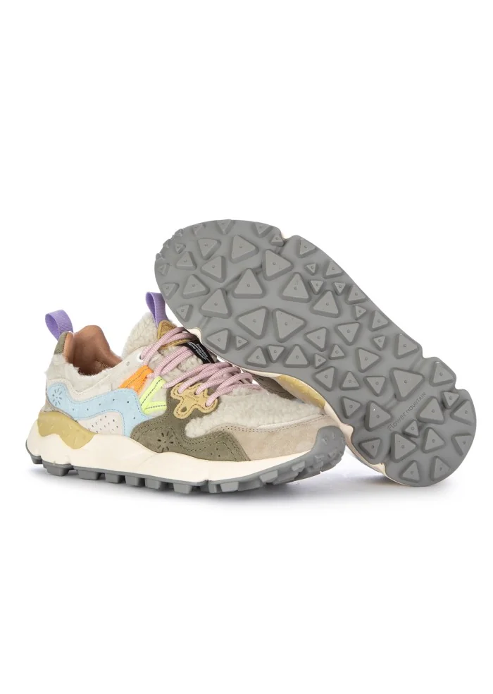FLOWER MOUNTAIN | SNEAKERS YAMANO 3 SUEDE TEDDY BEIGE VERDE
