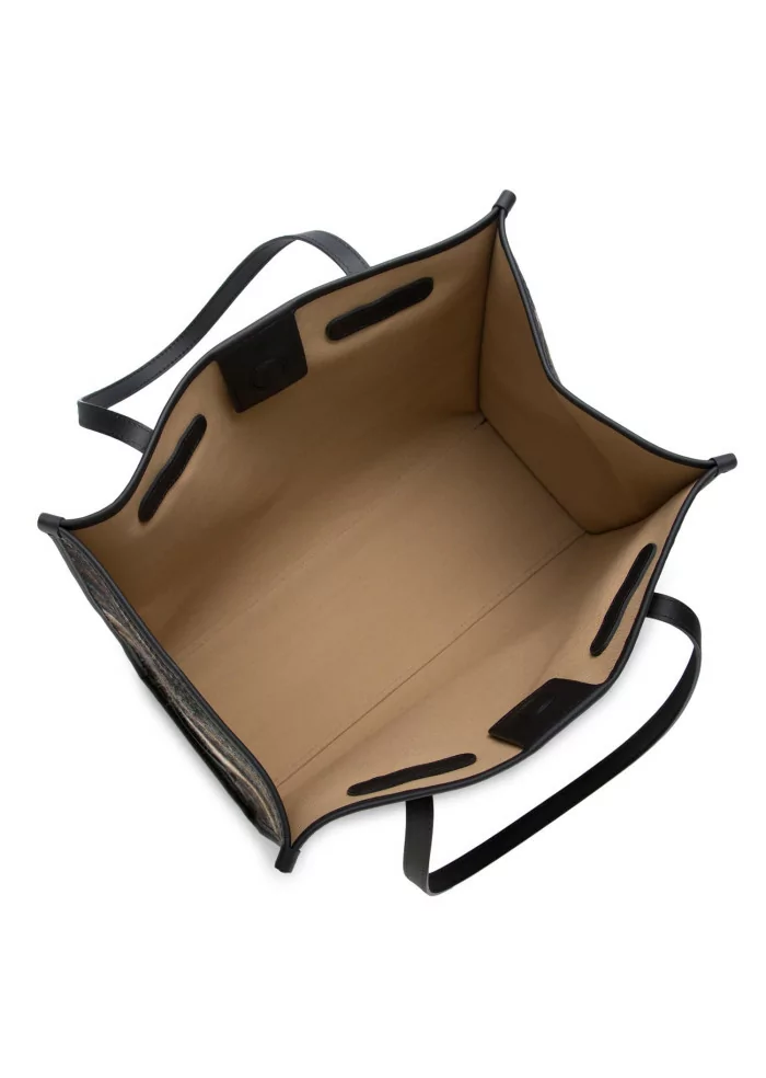 GIANNI CHIARINI | BORSA A SPALLA JACQUARD MARCELLA MARRONE NERO