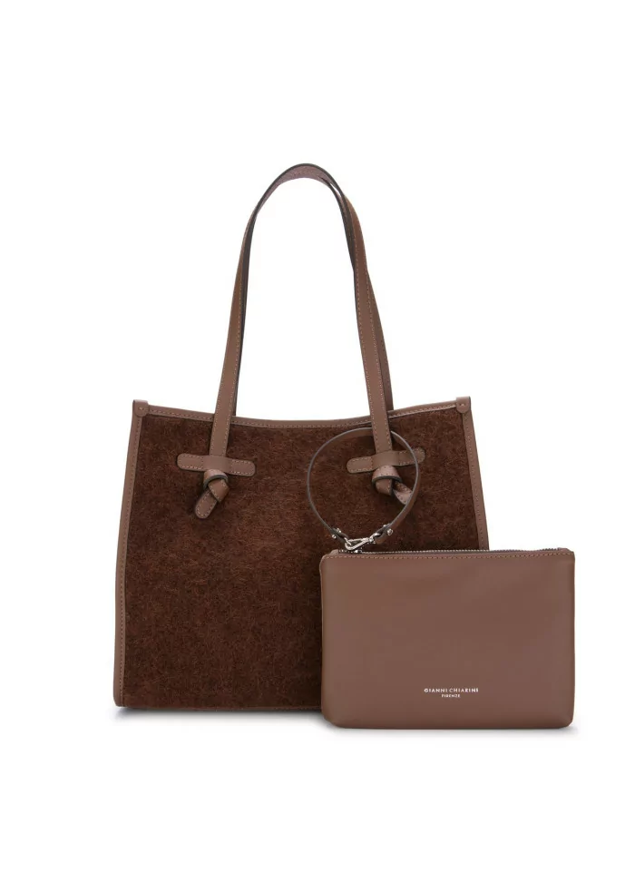 GIANNI CHIARINI | BORSA SHOPPER MARCELLA FURRY MARRONE