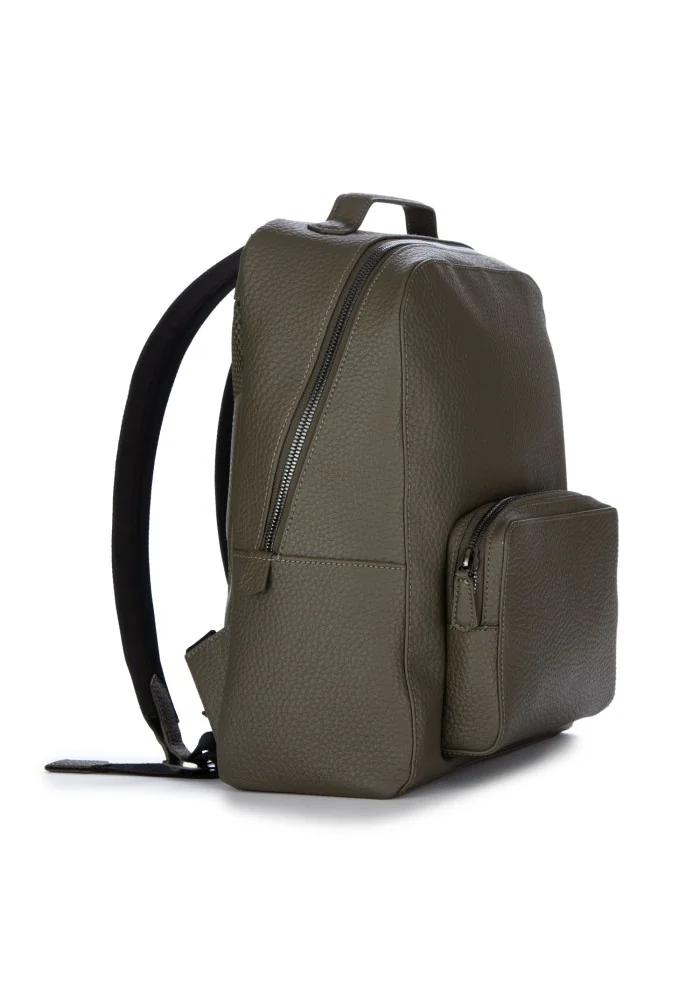 GIANNI CHIARINI | ZAINO PELLE MARTELLATA VERDE MILITARE