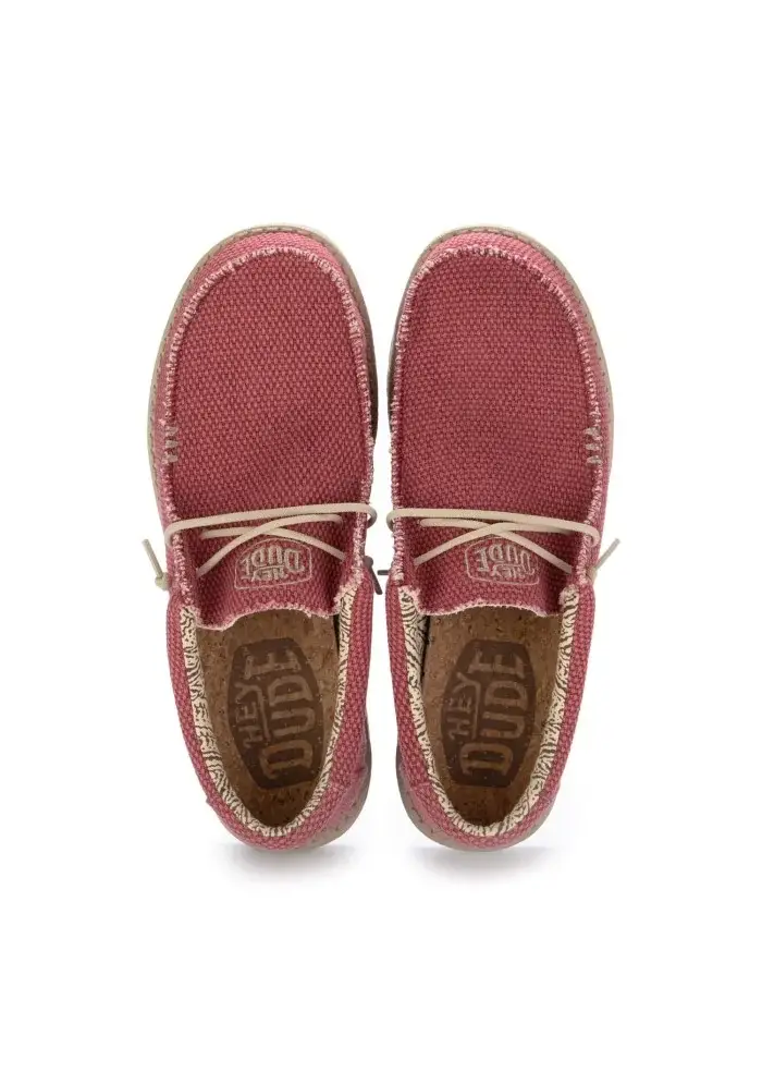HEY DUDE | SCARPE BASSE WALLY BRAIDED ROSSO