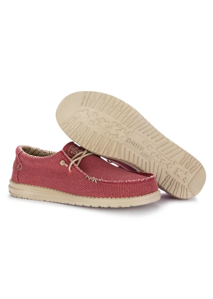 HEY DUDE | SCARPE BASSE WALLY BRAIDED ROSSO