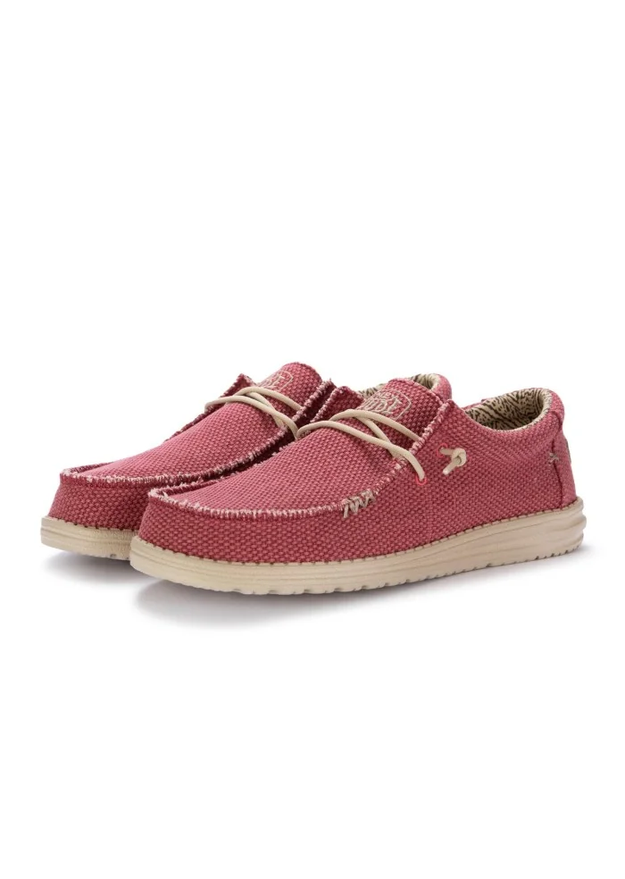HEY DUDE | SCARPE BASSE WALLY BRAIDED ROSSO