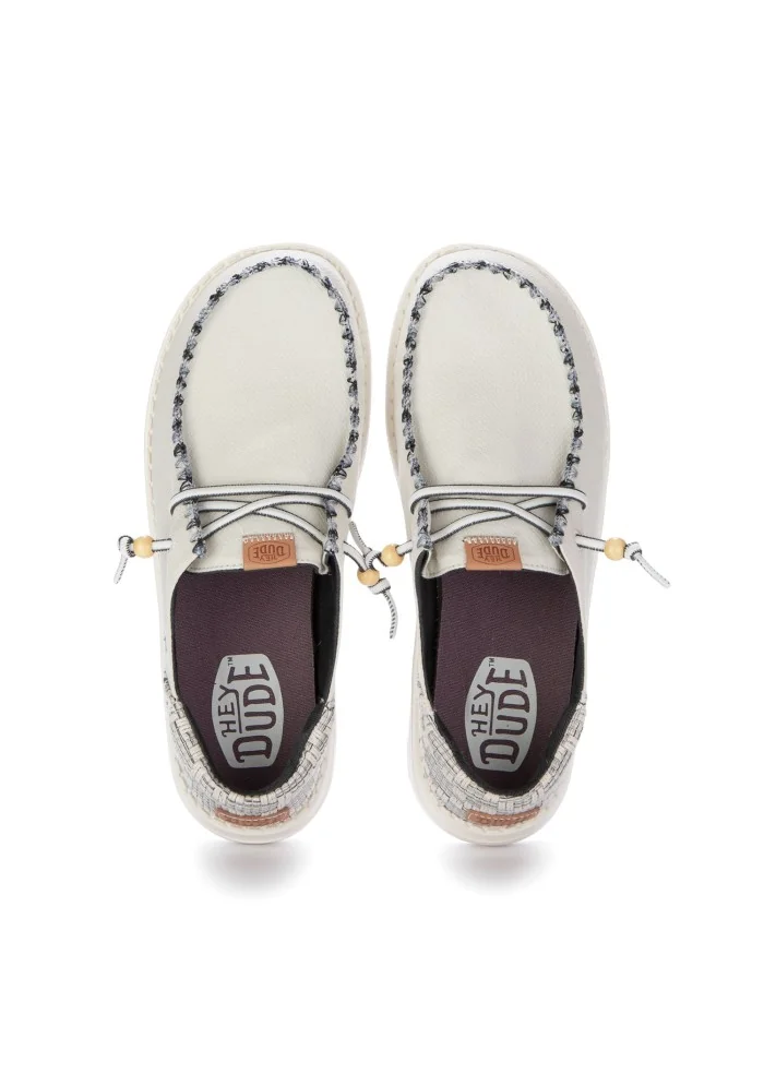 HEY DUDE | SCARPE BASSE WENDY FUNK JACQUARD BIANCO