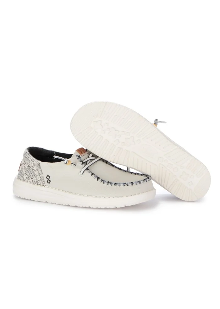 HEY DUDE | SCARPE BASSE WENDY FUNK JACQUARD BIANCO