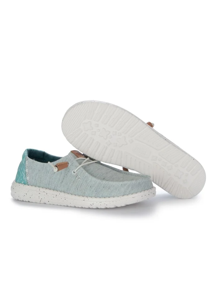HEY DUDE | SCARPE BASSE WENDY HEATHERED SLUB TROPICAL TURCHESE