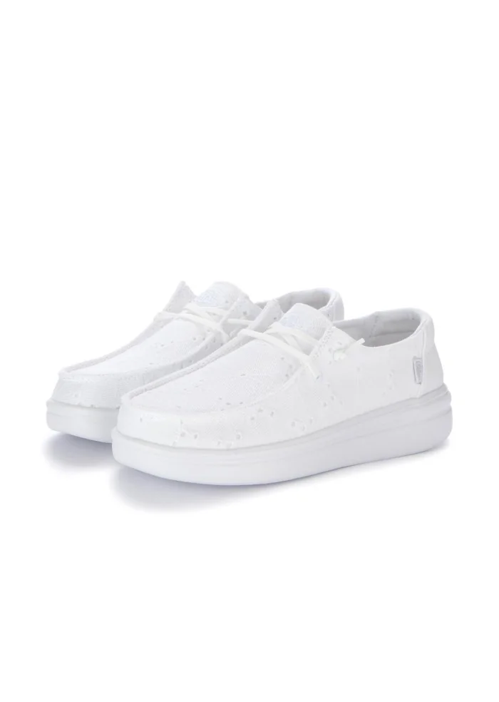 HEY DUDE | SCARPE BASSE WENDY RISE EYELET BIANCO