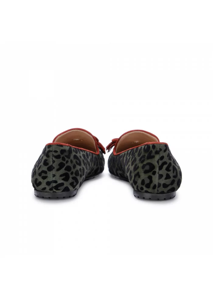 IL BORGO FIRENZE | MOCASSINI DONNA CON FIOCCO ROSSO AMALFI-BRICK VERDE