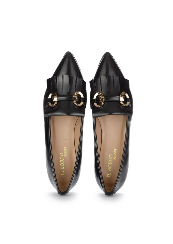 IL BORGO FIRENZE | SCARPE BASSE FRANGE ABRASIVATO NERO