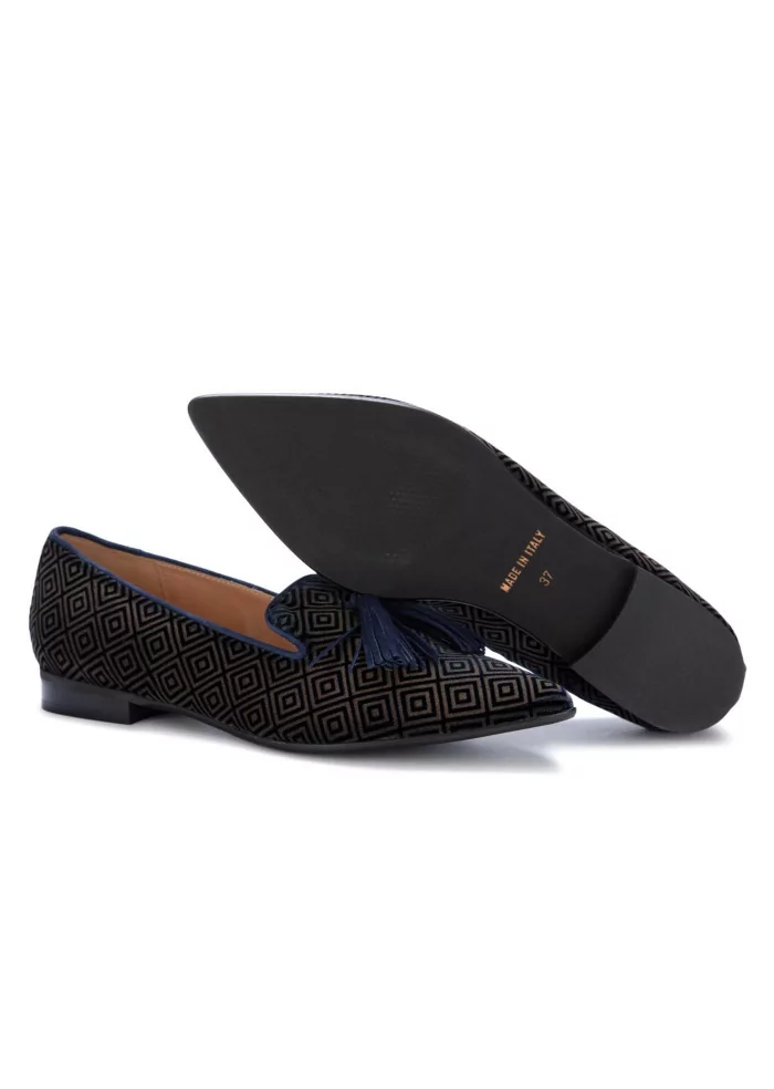 IL BORGO FIRENZE | SCARPE BASSE LETIZIA VELLUTO BLU MARRONE