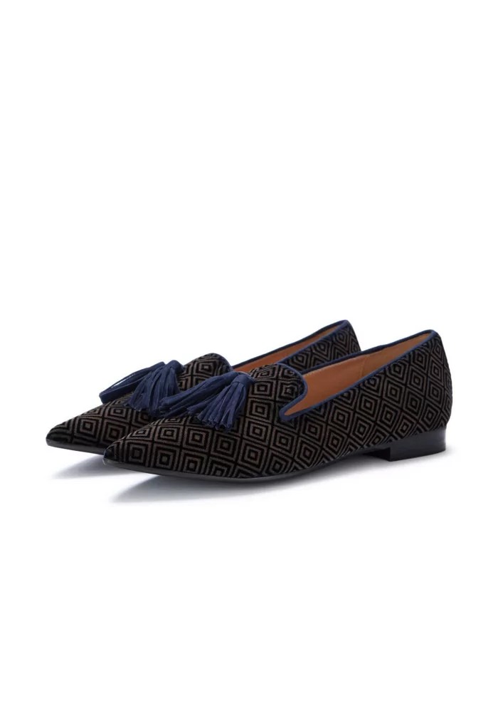 IL BORGO FIRENZE | SCARPE BASSE LETIZIA VELLUTO BLU MARRONE