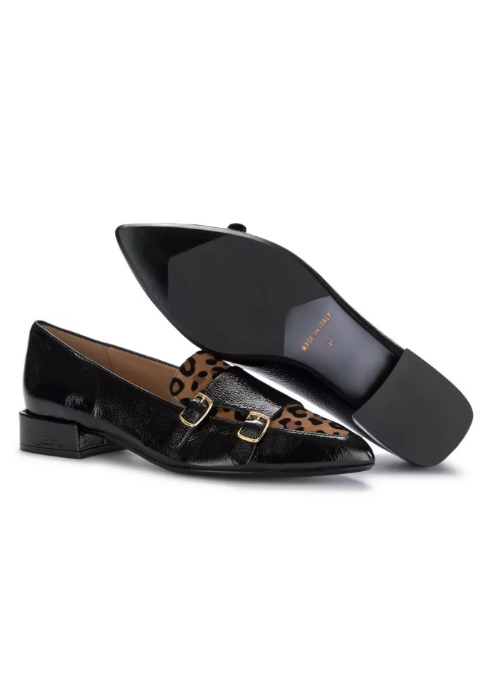IL BORGO FIRENZE | SCARPE BASSE PELLE NERO LEOPARDATO