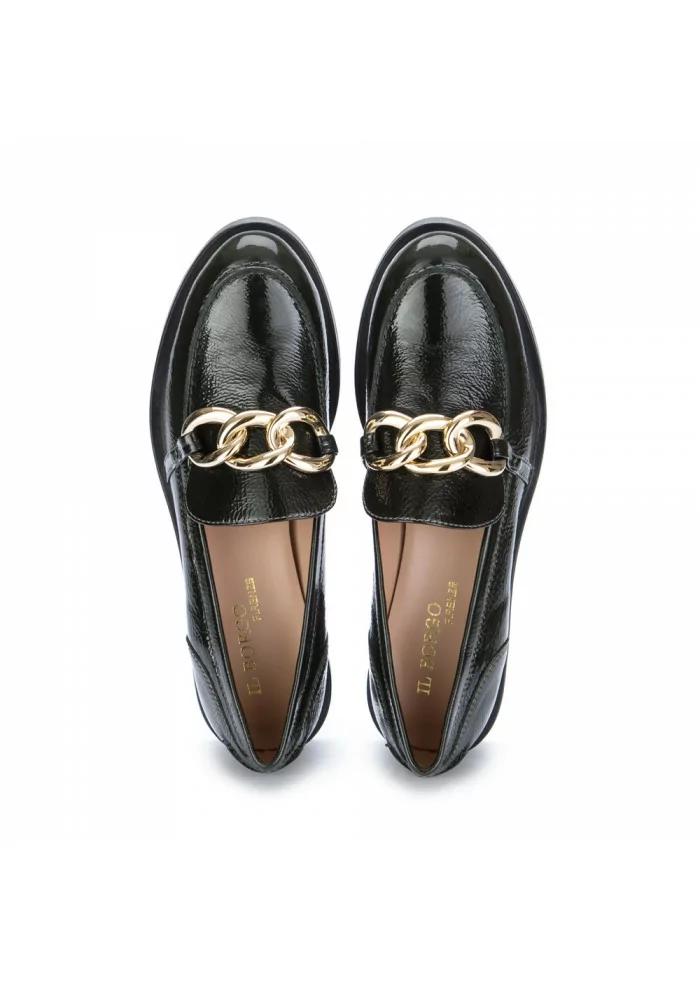 IL BORGO FIRENZE | SCARPE BASSE VERNICE FINISH CON STAFFE VERDE