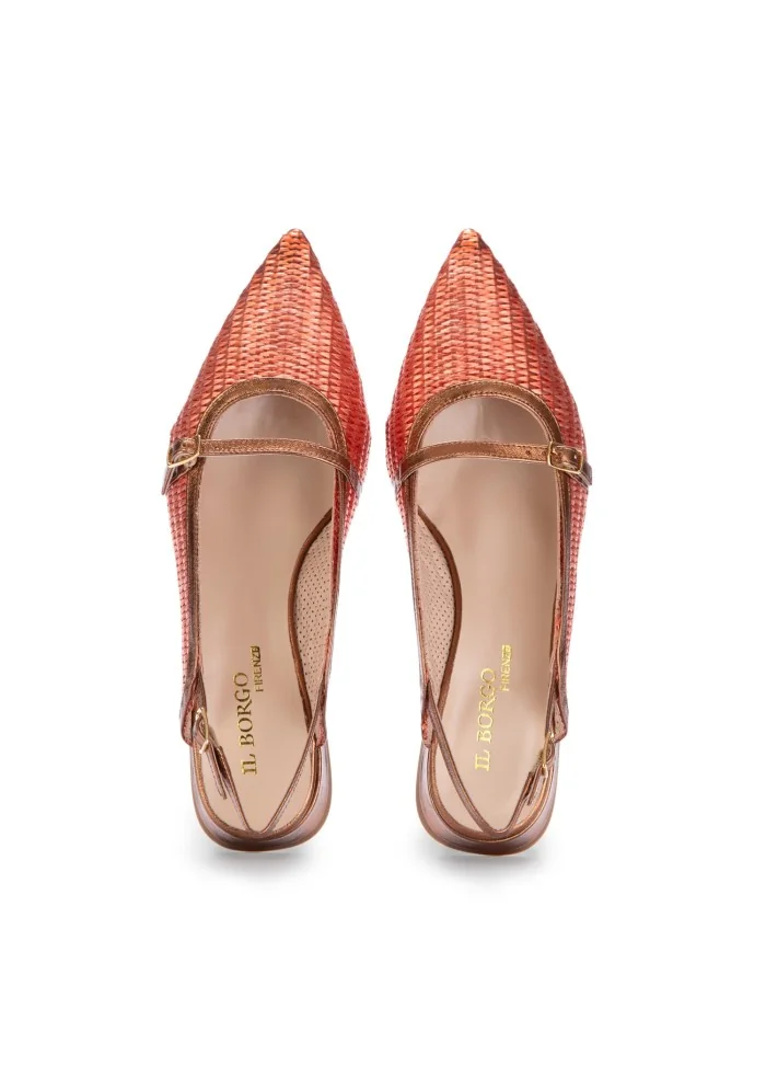 IL BORGO FIRENZE | SLINGBACK RAFIA ARANCIONE