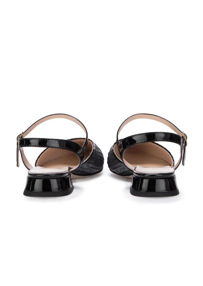 IL BORGO FIRENZE | SLINGBACK RAFIA VERNICIE NERO