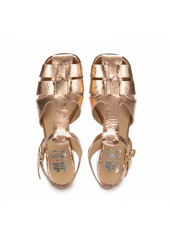 JUICE | SANDALI CON TACCO CRACK ROSA METALLIZZATO