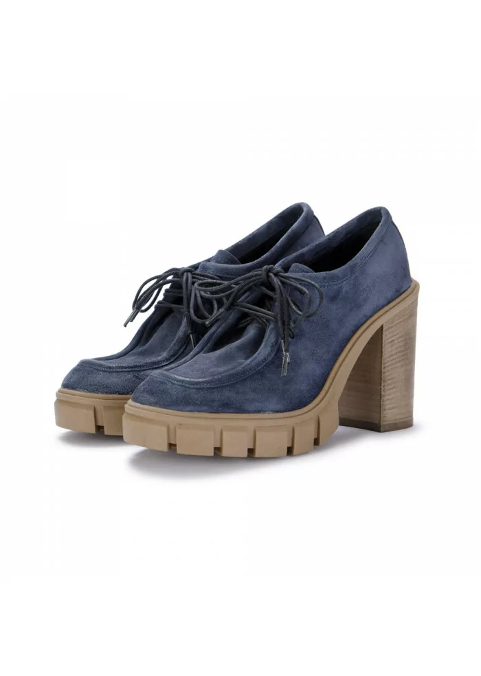 JUICE | SCARPE TACCO IN PELLE SCAMOSCIATA BLU
