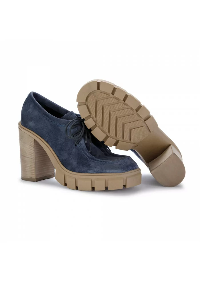 JUICE | SCARPE TACCO IN PELLE SCAMOSCIATA BLU