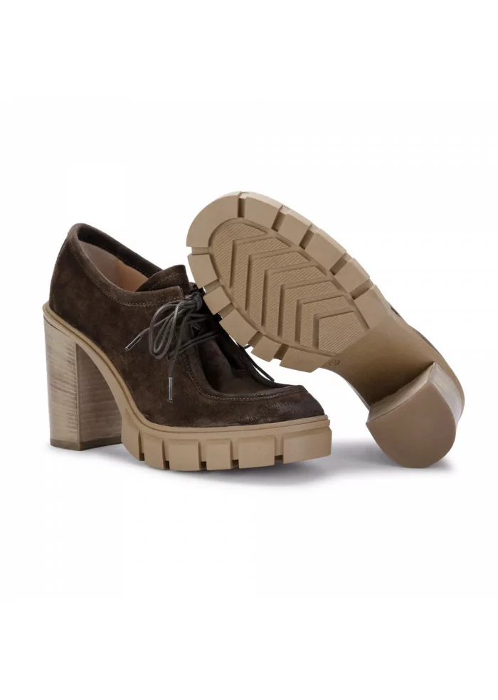 JUICE | SCARPE TACCO IN PELLE SCAMOSCIATA MARRONE