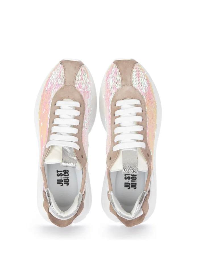 JUICE | SNEAKERS PAILETTES MARRONE ROSA GRIGIO