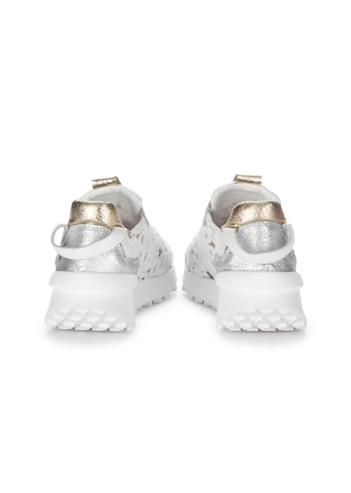 JUICE | SNEAKERS PIZZO PELLE BIANCO ARGENTO