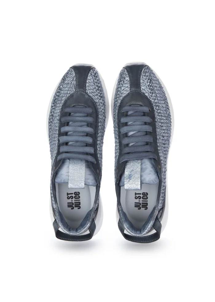 JUICE | SNEAKERS RAFFIA PELLE BLU