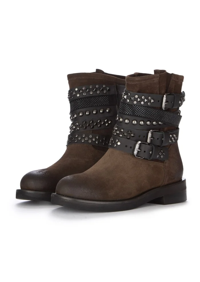 JUICE | STIVALETTI CAMOSCIO CINTUIRINI MARRONE NERO