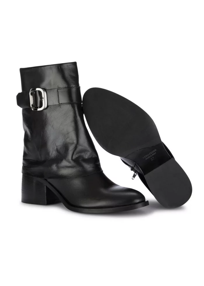 JUICE | STIVALETTI CON TACCO PELLE FIBBIA NERO