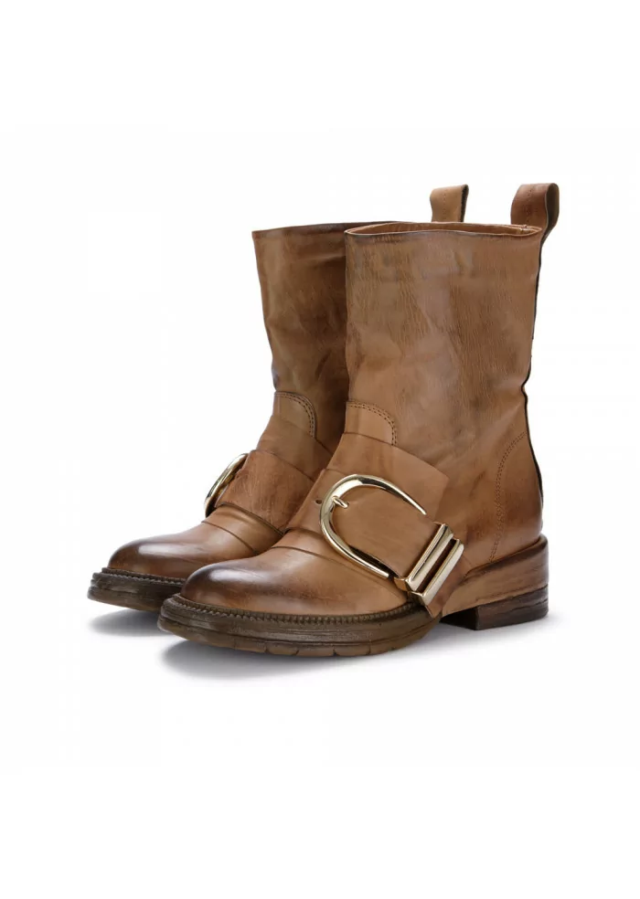 JUICE | STIVALI TRONCHETTO DONNA FIBBIA AFRICA MARRONE