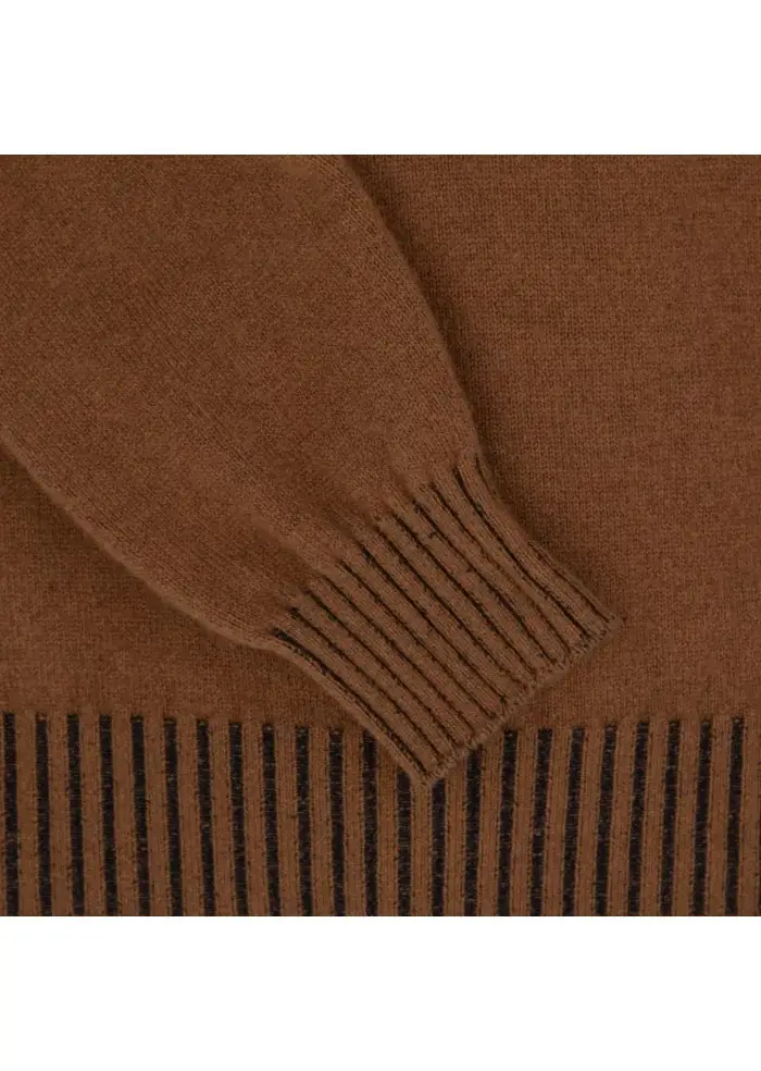 JURTA | MAGLIONE GIROCOLLO LANA MERINO MARRONE