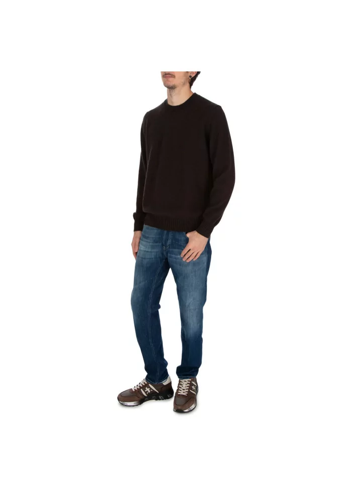 JURTA | MAGLIONE GOVA LANA MERINO MARRONE SCURO