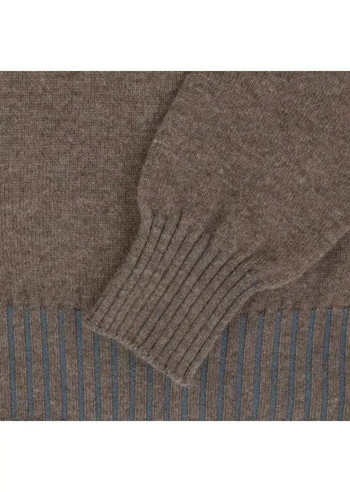 JURTA | MAGLIONE GOVA MERINO MARRONE AZZURRO